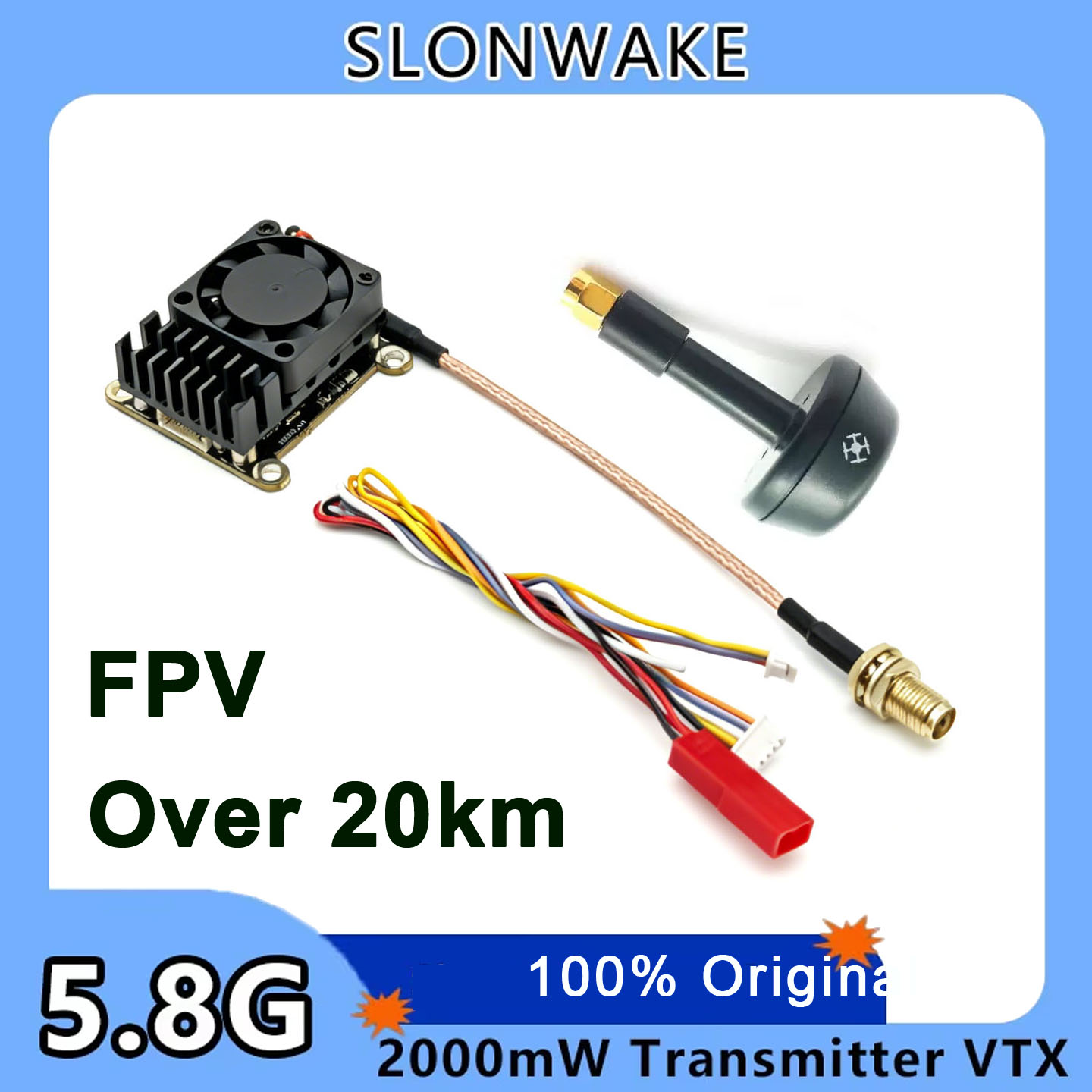 新しいアップグレード版 5.8Ghz 2W 調整可能なFPV - Drone Transmitter のレビューと価格